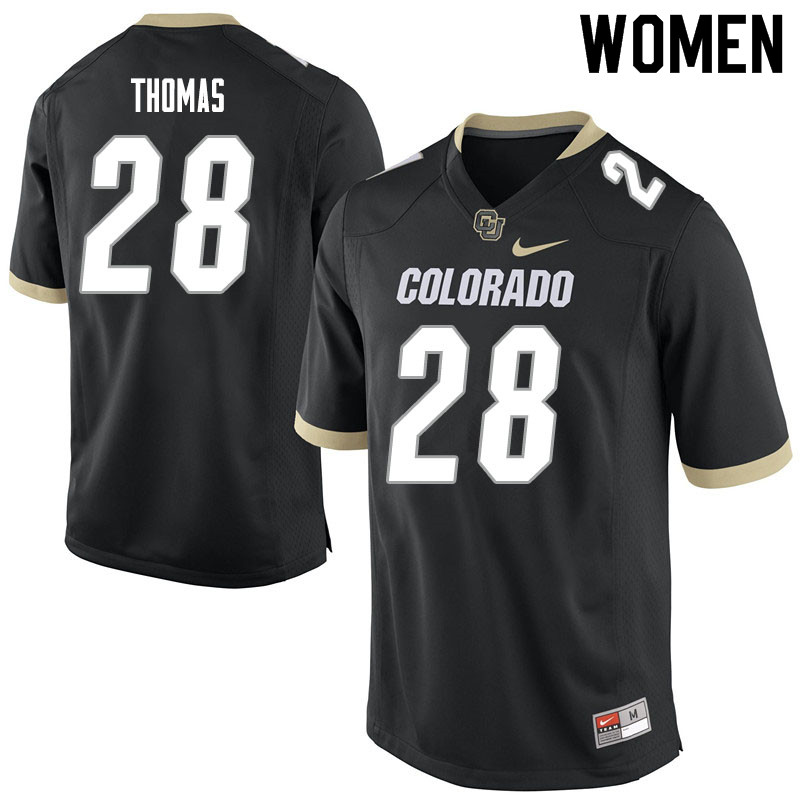 Women #28 Dylan Thomas Colorado Buffaloes College Football Jerseys Sale-Black - Click Image to Close